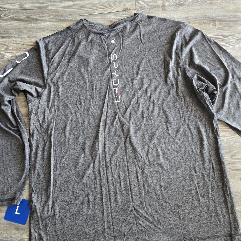 Spyder Swim Men’s Long-Sleeve Rash Guard — Gray — Size L — NWT